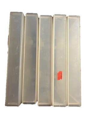 Lot Of  5 Vintage Empty VHS Clear Plastic Clamshell Storage Cases Case