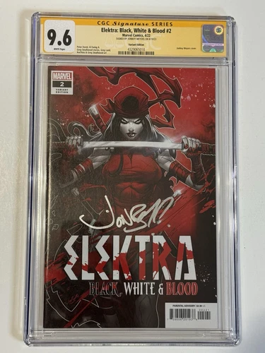 Elektra: Black, White & Blood #2 CGC SS 9.6 WP Jonboy Variant Signed by Jonboy
