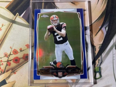 2014 Topps Chrome FOOTBALL Blue Refractor /199 #169 Johnny Manziel Rookie Nm Min