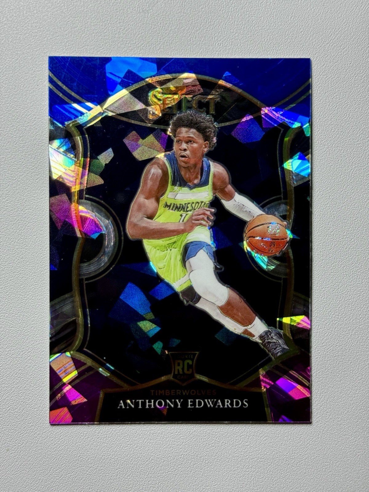 Anthony Edwards Blue White Purple Ice Rookie #61 2020 Panini Select