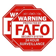 2 Pack FAFO Security Signs 10    x 10    Aluminum Home Security Signs Protect...
