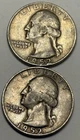 1952-D - LOT OF 2 - WASHINGTON QUARTER - 90% Silver - 49.7 Million Mintage