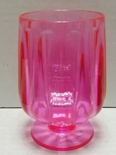 Anthropologie Wine Glass Pink Acrylic 14oz 5" Pedistal Goblet Fun & Unique NOS