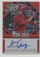 2014 Prizm Perennial Draft Picks Prospect Signatures Red /100 Isan Diaz Auto 4l3