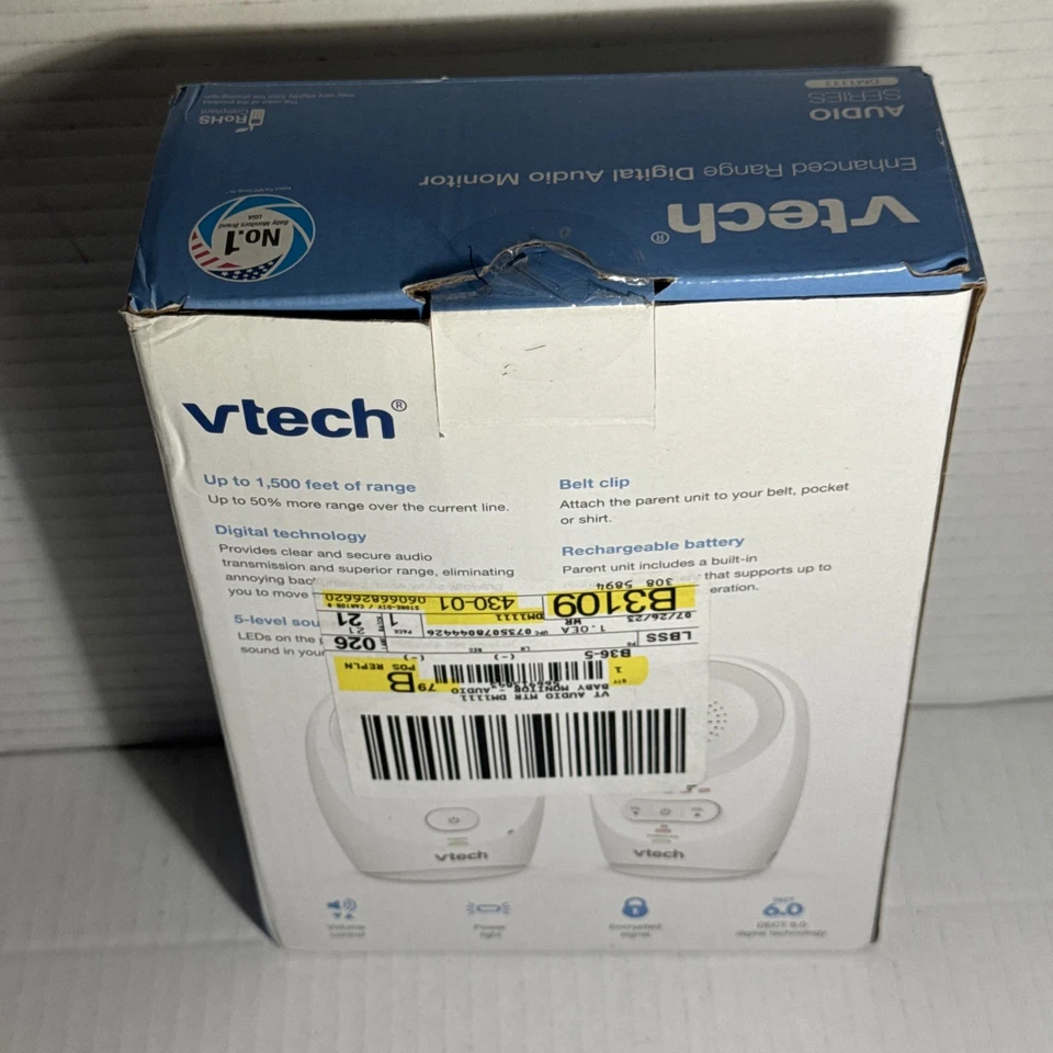 VTech DM1111 Digital Audio Baby Monitor Enhanced Range — 状况完好 — 第 2/4 张图片