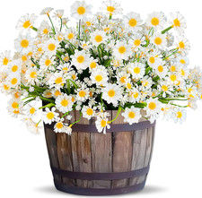 8 Bundles Artificial Daisy Flowers for Outdoors Summer Decor