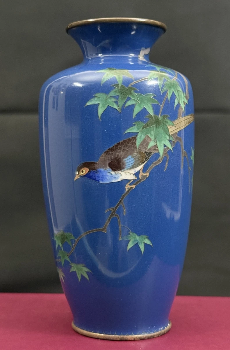 蓝色日本古董花瓶| eBay
