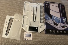 White Cooling Station For PS5 Slim/PS5 Pro Stand W USB Charger  Extra Modes