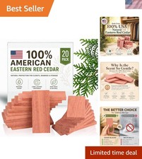 100 Natural Red Cedar Blocks for Clothes Storage, 20 PCS Drawer Freshener, C...