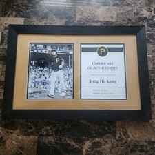 24 1/2 X 16 1/2 Pittsburgh Pirates Jung Ho Kang Custom Framed Autograph
