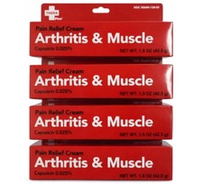 4 Pack Arthritis  Muscle Pain Relief Cream Capsaicin 0.025 Thera Plus 1.5oz