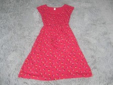 Teen Girls Large Pink Fit & Flare Dress Shapes Tie Waist Midi Cotton Modal