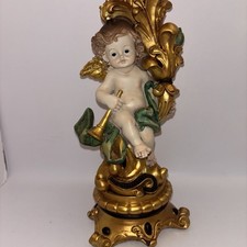 Christmas Candleholder Angel Cherub Figurine 10 Inch