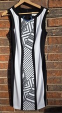 Joseph Ribkoff Sheath Dress Women's Size 6 Black and White Sleeveless