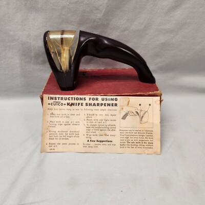 Vintage CUTCO Kitchen Knife Sharpener Handheld Pull Through BROWN USA 