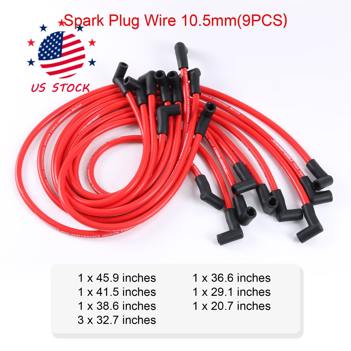 PerTronix 80S410 Flame-Thrower Spark Plug Wire 8mm Red with White Scri –  Pertronix (18mm, Red) - Design Engineering DEI 010820 Spark Plug Wire/Boot H