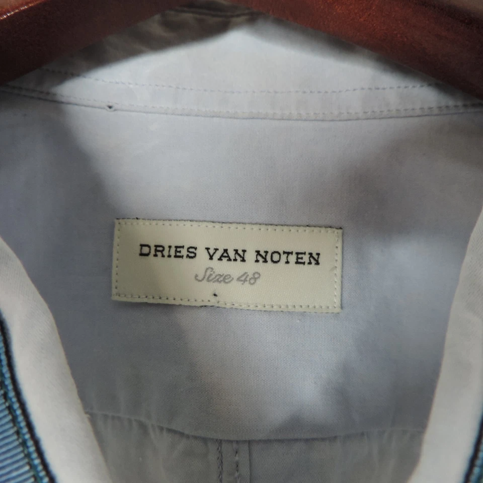 Dries Van Noten 棉纽扣直筒连衣裙女式 48 蓝色无袖上衣衬衫 — 第 4/4 张图片