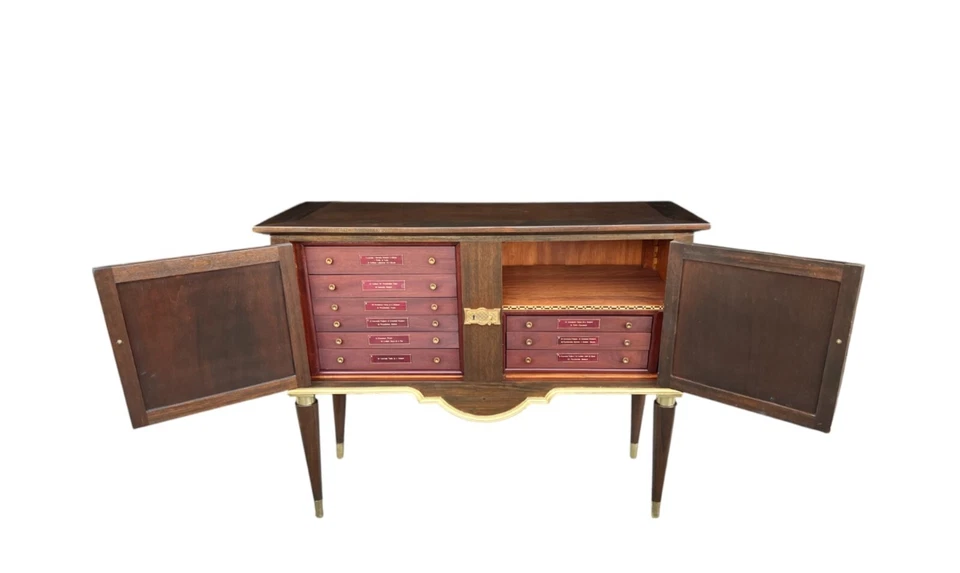 Joyero francés estilo Luis XVI nogal y latón - aparador restaurado años 20 Foto 4 de 4