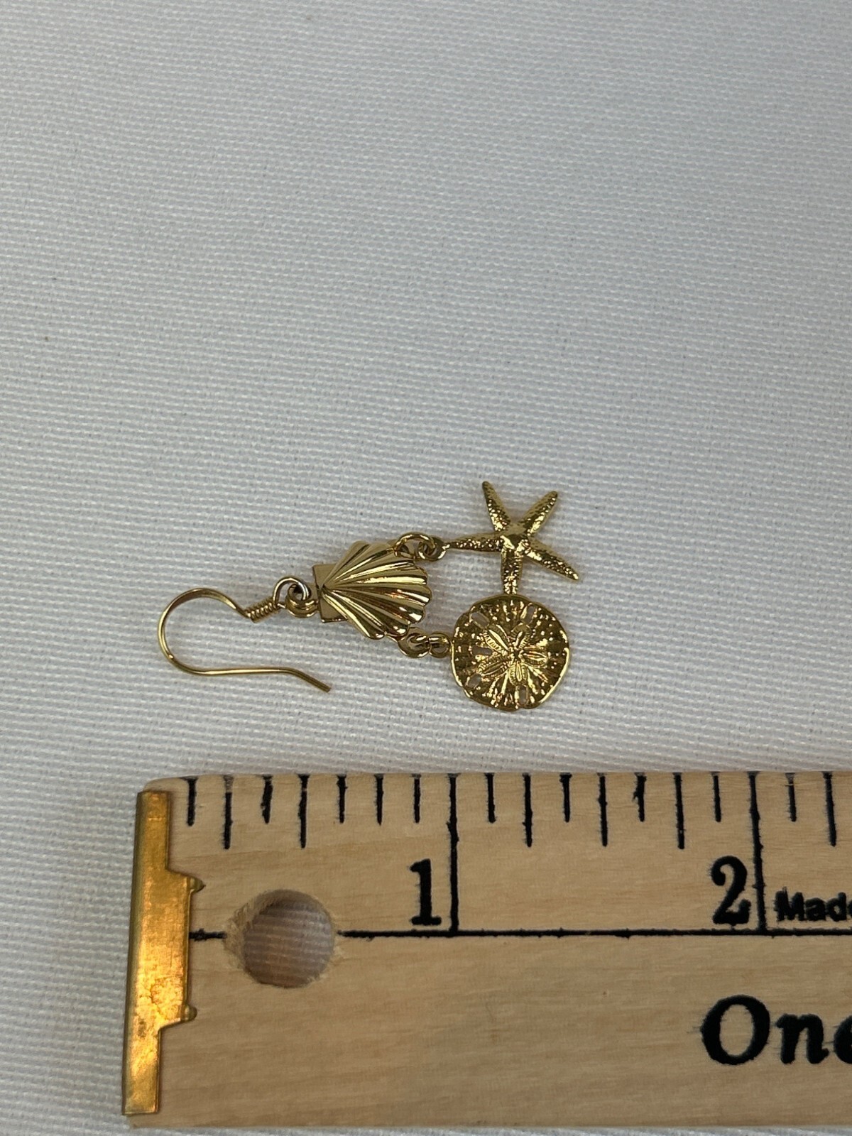 Vintage Beach Themed Dangle Earring Shell Starfis… - image 4