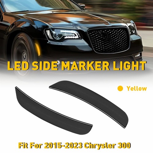 AUXITO Smoked Front LED Side Marker Lights Fit 2015-2023 Chrysler 300S 300 300C - Picture 15 of 15