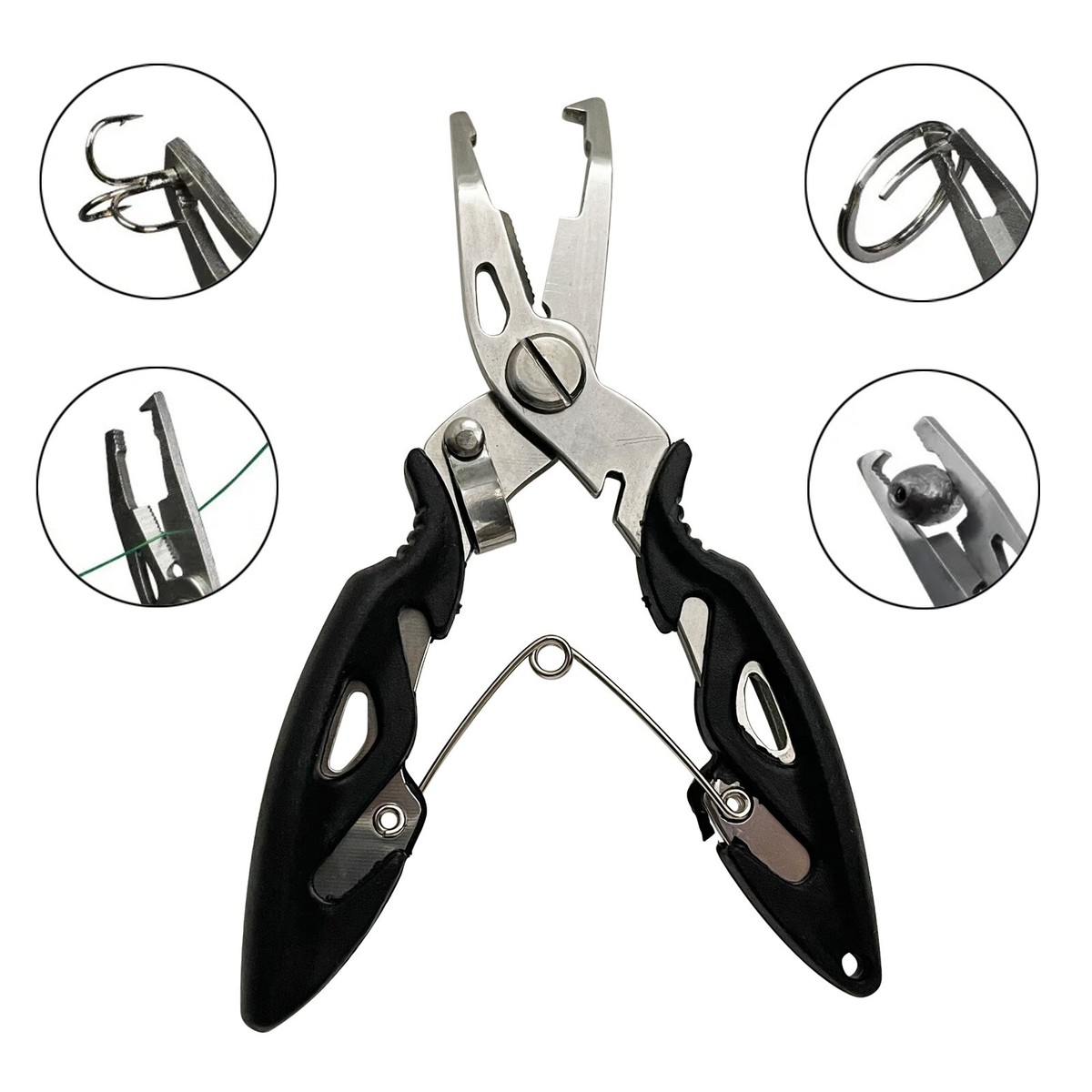 best fishing pliers with hook cutter Fishing Pliers Scissors Line Cutter Split Ring Hook Remover Tool  Multifunction