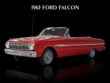 1963 Ford Falcon Convertible in Red NEW METAL SIGN: 9 x 12" Ships Free