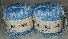 2 SKEINS/BALLS OF DISCONTINUED PLYMOUTH COLORLASH YARN - COLOR 13 LIGHT BLUE