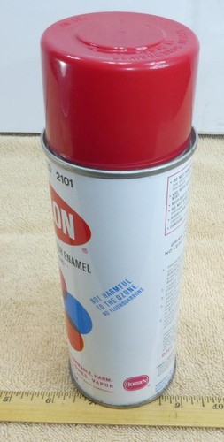 Vintage KRYLON Borden Spray Paint Metal Can Cherry Red 2101 Near Full ! - Picture 3 of 8