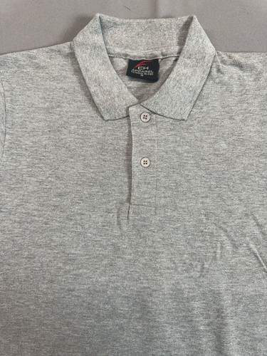 CH Apparel Young Boy's Classic Blend Short Sleeve Pique Polo Shirt, Heather Grey - Picture 2 of 6