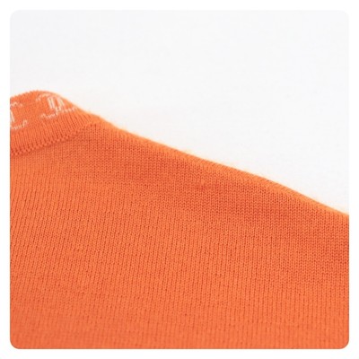 CHANEL 100% Cashmere Knit T-shirt Orange Authentic Women Used from