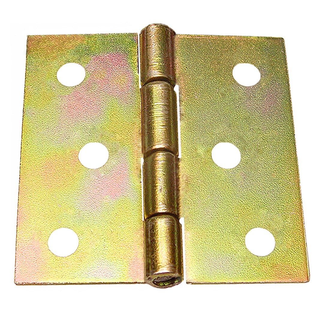 50x Rolled Hinges 40 x 41 mm Angular Furniture Hinges Yellow Galvanized