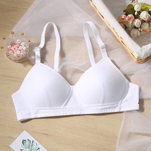 Puberty Teenage Girls Tops Underwear Adjustable Shoulder Straps Bra Soft Cotton - Picture 7 of 12