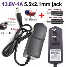 13.8V 1A AC Adapter DC Power Supply Charger Cord 5.5x2.1mm with 2DC Plug Tips