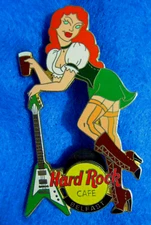 BELFAST IRISH GUINNESS BEER RED HAIRED GIRL FLYING V GUITAR Hard Rock Cafe PIN