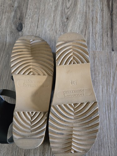 Troentorp Anna Sandalen Clogs Gr. EU 38 geflochten schwarz Leder offene Zehenpartie Knöchelriemen - Bild 8 von 10