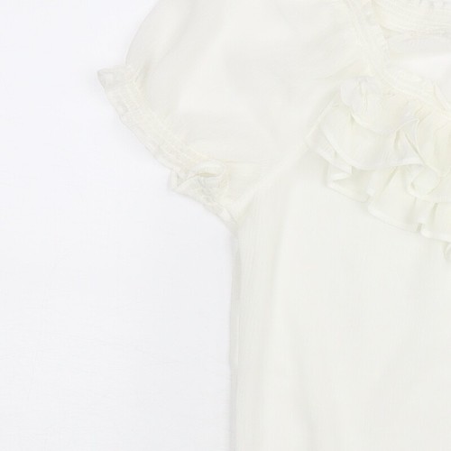 Hollister Womens Ivory Polyester Basic Blouse Size M Round Neck - Semi Sheer Fri - Picture 7 of 10