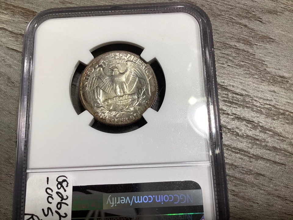 1962 D Washington Silver Quarter Graded by NGC MS65-9548333 021a  - Image 4 of 4