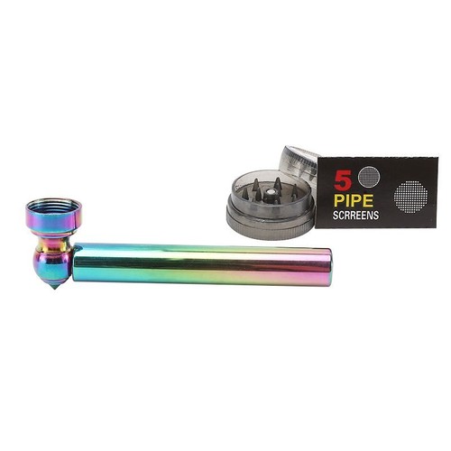 Mini pipa da fumo in metallo lega di zinco tubo dritto staccabile tubo portatile - Foto 4 di 6