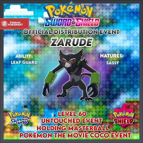 Pokemon Zarude Distribution Will Begin in December