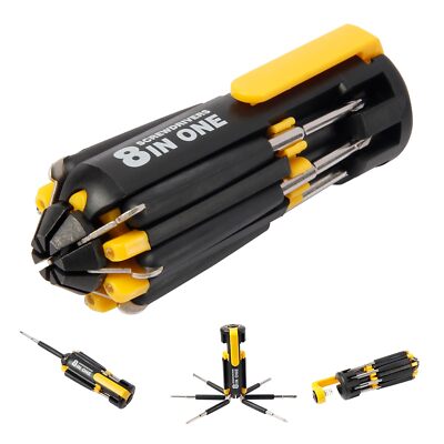 8 In 1 Screwdriver With Flashlight Multi Functional 8 In 1 Screwdrivers Tool Set