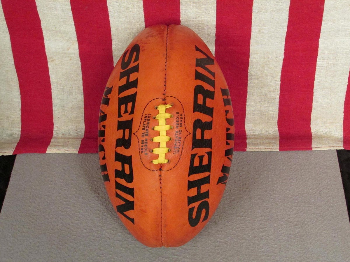 Vintage Sherrin Leather Match Rugby Ball w/Laces Australian