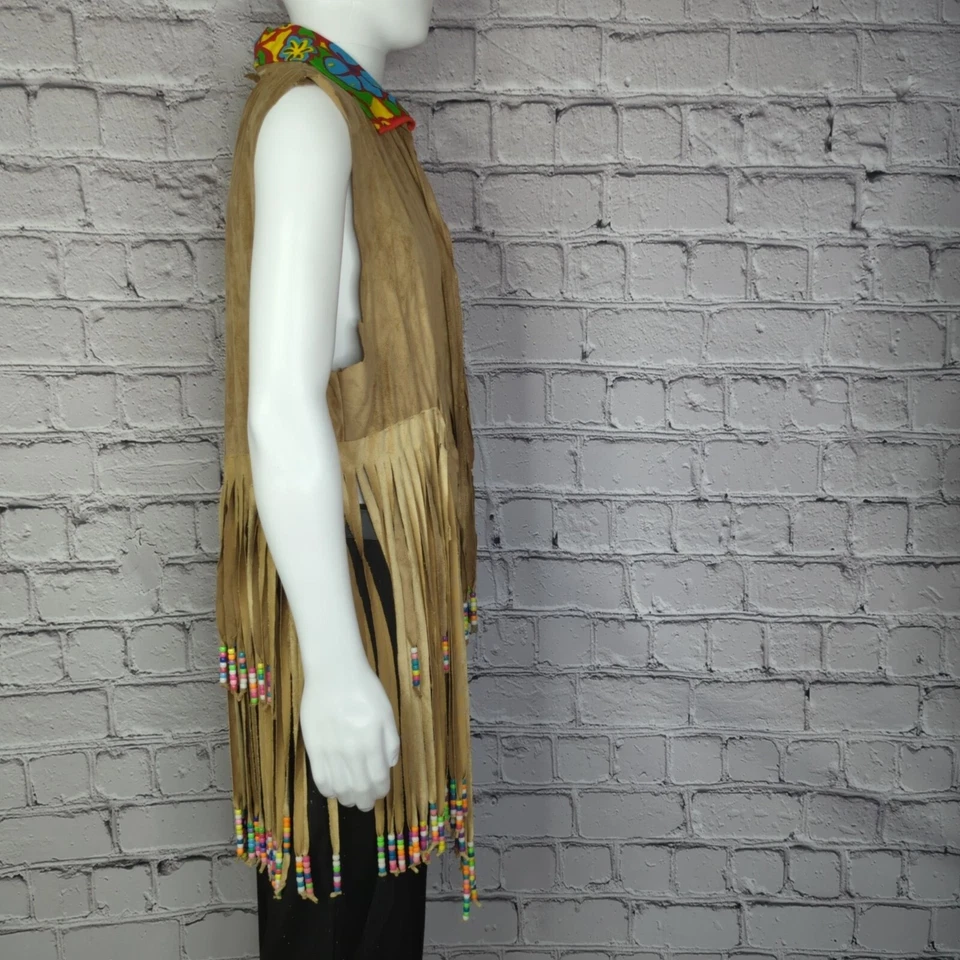 60 年代花卉儿童手工背心和喇叭底牛仔裤服装女式 XL — 第 3/4 张图片