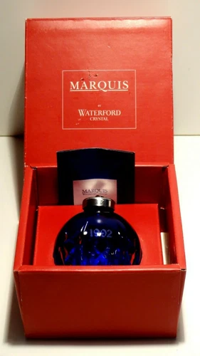 WATERFORD CRYSTAL 1992 COBALT BLUE BALL ORNAMENT ~ ORIGINAL BOX