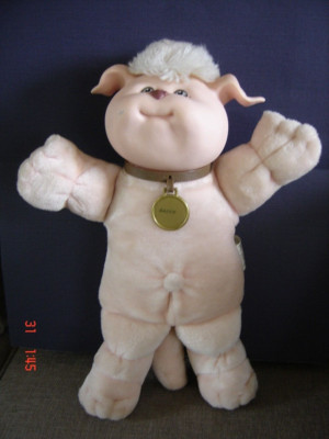 Vintage Coleco Cabbage Patch Kids Koosas Hund + Halsband ~ Zertifikat & Etiketten