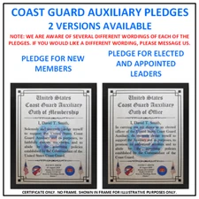 MC-NICE: COAST GUARD AUXILIARY Oath of Membership or Office PERSONALIZED