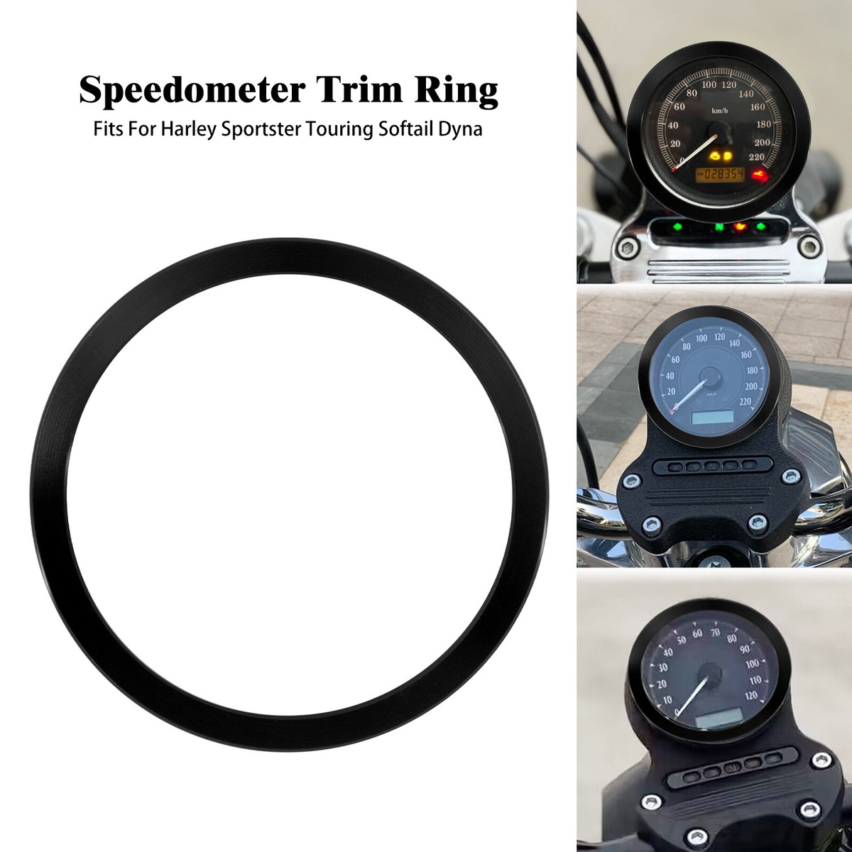 Harley Speedometer Trim Speedometer Tachometer Gauge Trim Fire Ring ...