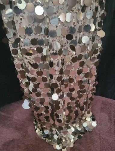 Gold Sequins Strapless Dress Venus Couture Beautiful Gown Size 16 - Picture 6 of 7