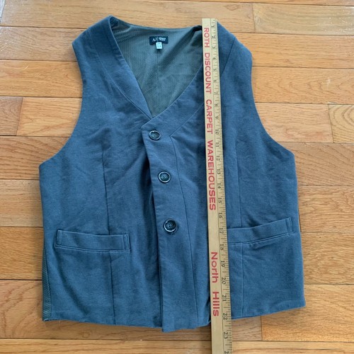 Armani Jeans Button Front Vest Men's M Casual Sleeveless Waistcoat AJ Gray - Picture 9 of 9