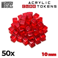 Cube Tokens - RED 10mm - Markers, Meeples - Tabletop, Cards and Board Games