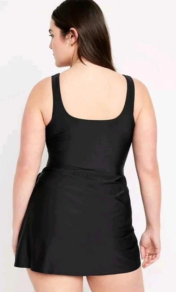 Old Navy Womens XXL Black Swim Dress Wrap-Front Swimsuit Side-Tie ~ New - Image 3 of 3